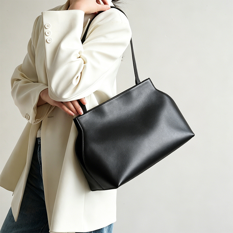 Women Bags For Office Use - Women's Minimalist Cowhide Genuine Leather Shoulder