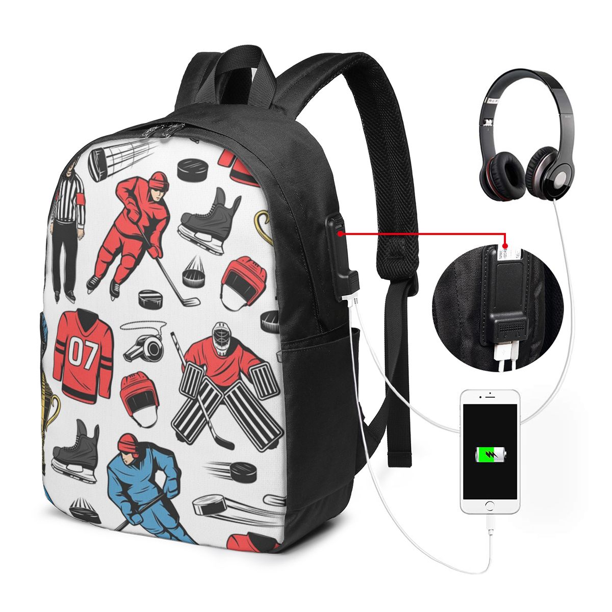Women Bags For College - Ice Hockey Players On Rink Backpack
