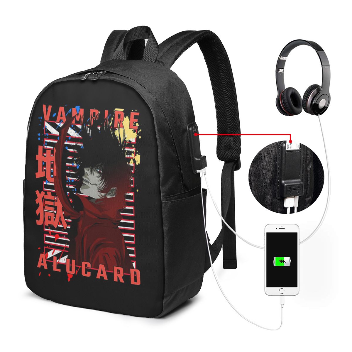 Women Bags For College - Alucard Hellsing Manga Backpack Travel Notebook