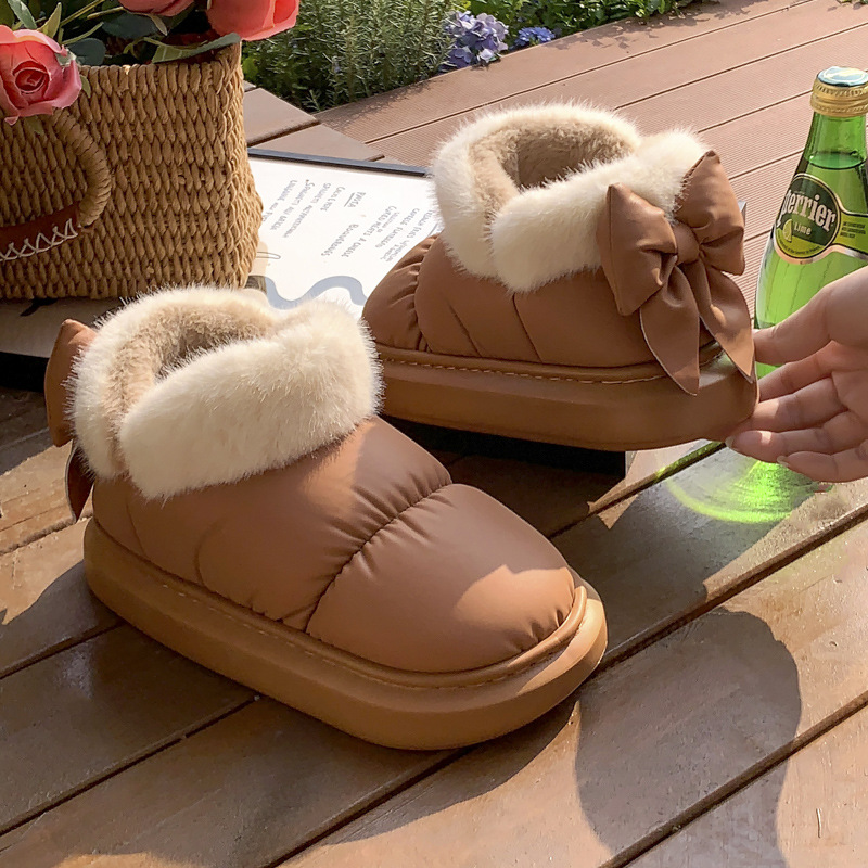 Women Bags New - Bow Cotton Slippers Women's Winter Bag