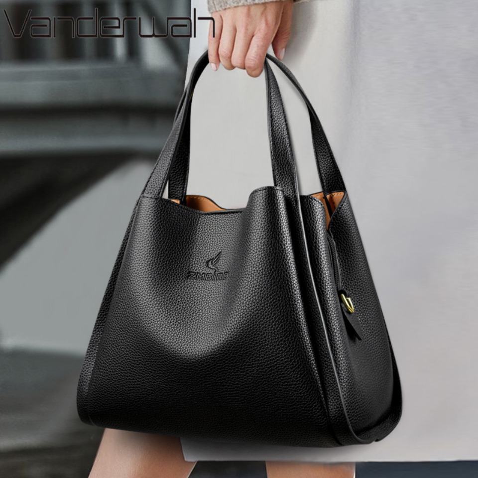 Women Bags High End Brands - VANDERWAH Genuine Brand Soft Leather Top-handle