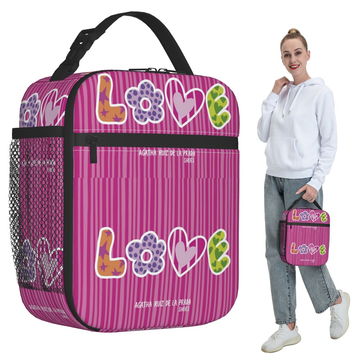 Women Bags Prada - Agatha Ruiz-De La-Prada Pattern Insulated Lunch