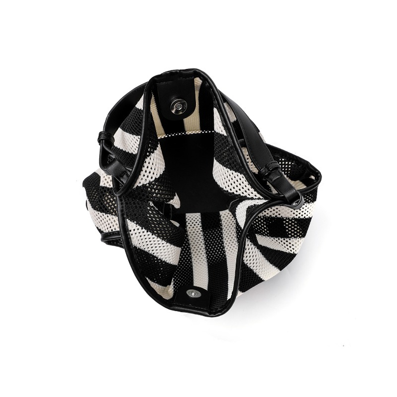 Striped Woven Large Capacity T - Shopper Tote Canvas ulasan dan harga