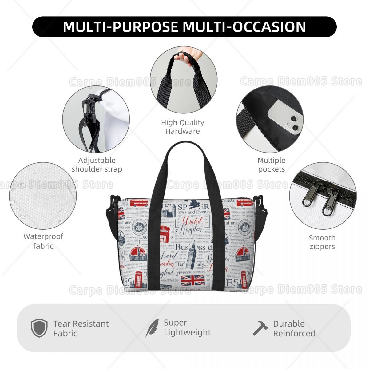 Vintage UK London Newspaper Tr - Women Bags In Uk ulasan dan harga
