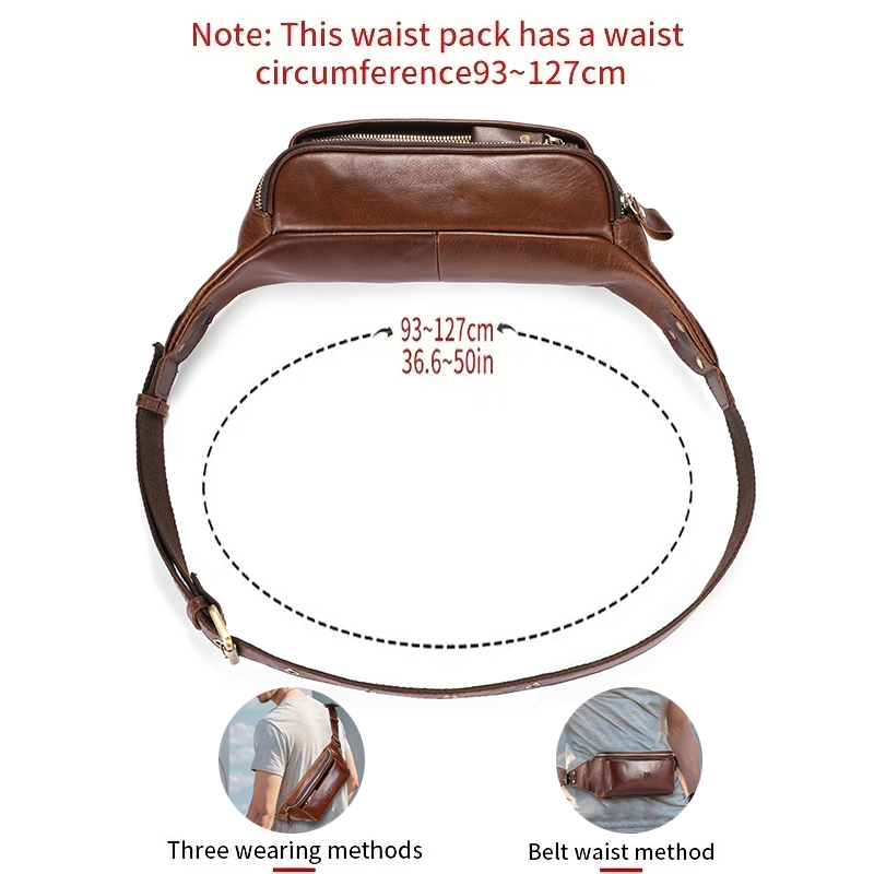 BULLCAPTAIN Cowhide Waist Bag  - Saddle Bag Leather ulasan dan harga