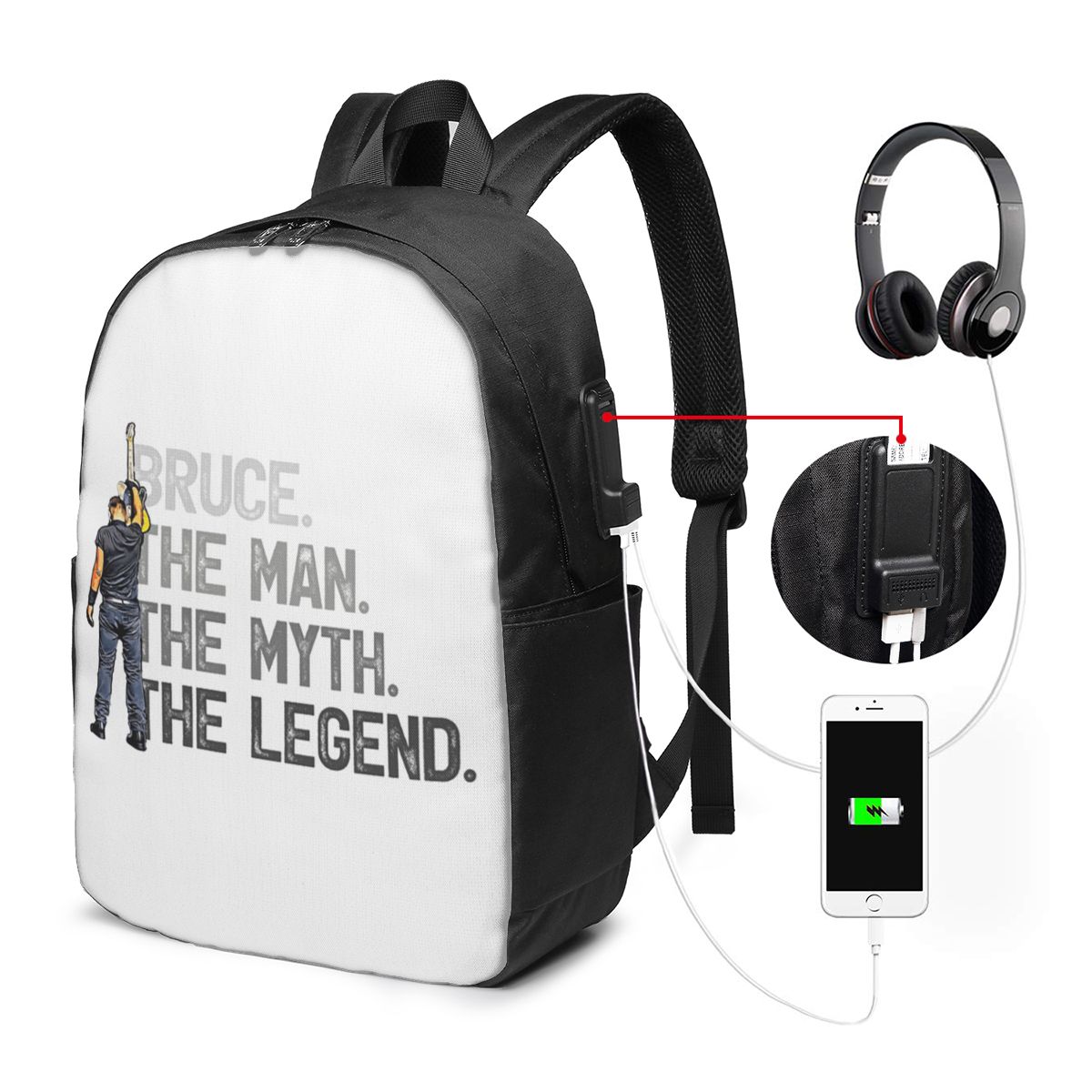 Bruce Springsteen Backpack Tra - Women Bags For College ulasan dan harga