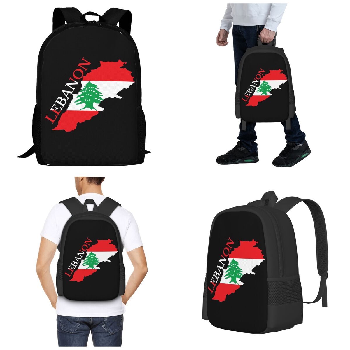 Lebanon Flag Map Student Backp - Women Bags Lebanon ulasan dan harga