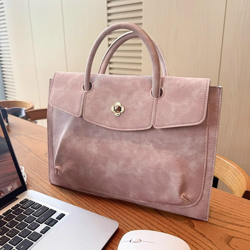 Elegant Pink PU Leather Laptop - Women Bags For Office Use ulasan dan harga