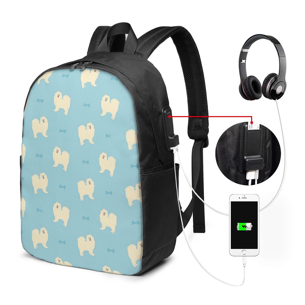 Samoyed Dog Backpack Travel No - Women Bags For College ulasan dan harga