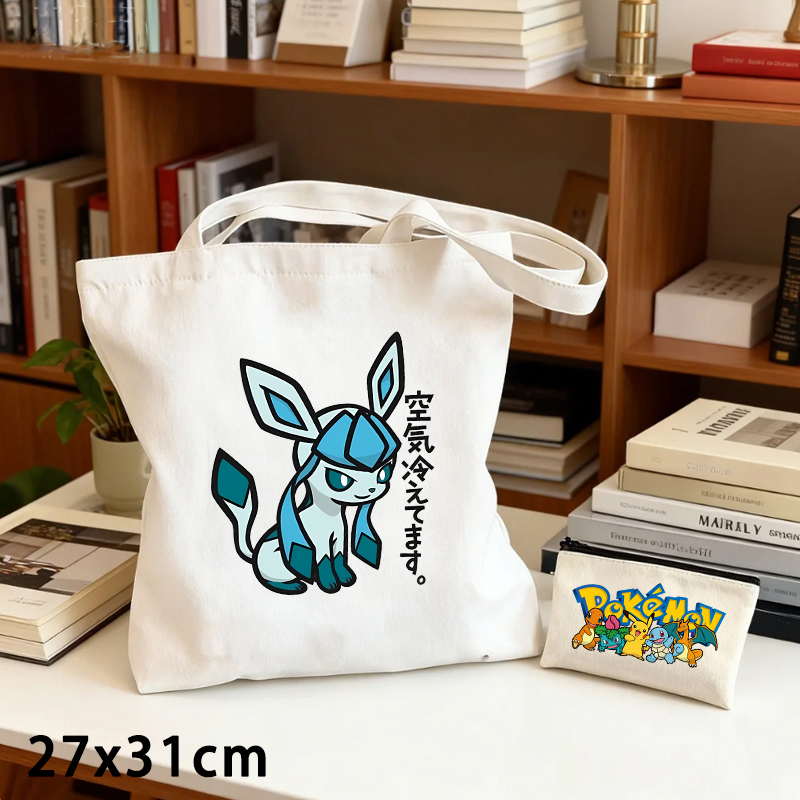 2PCS Pokemoned Canvas Bag and  - Women'S Bags Everyday ulasan dan harga