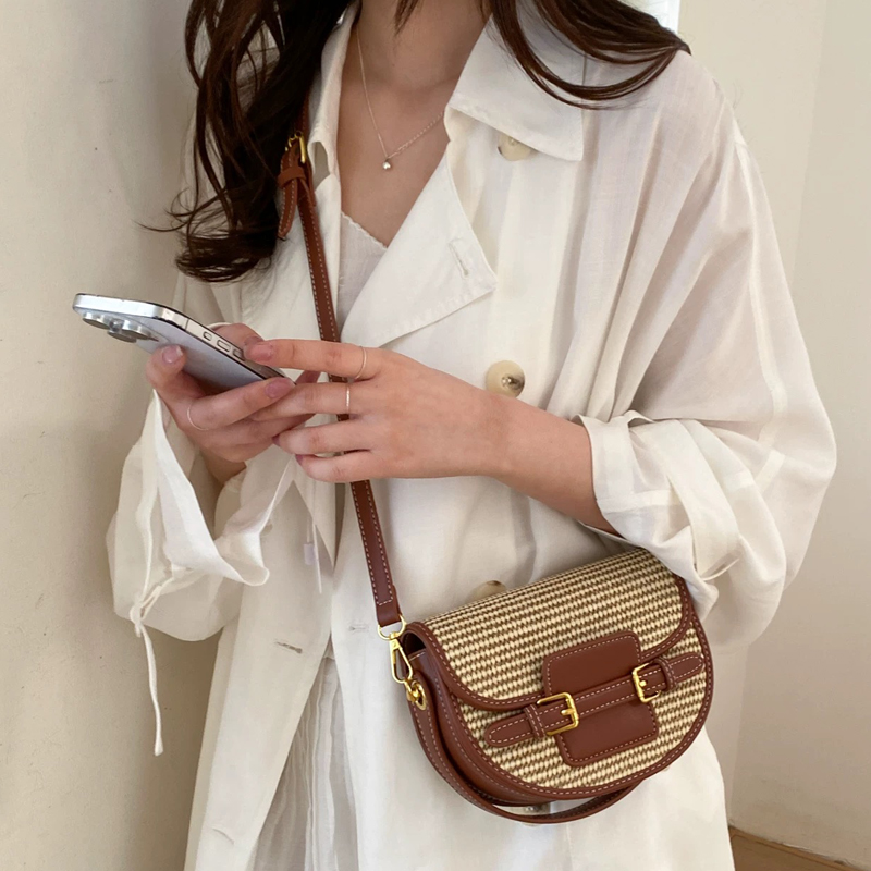 England Style Mini Straw Saddl - Saddle Bag Leather ulasan dan harga