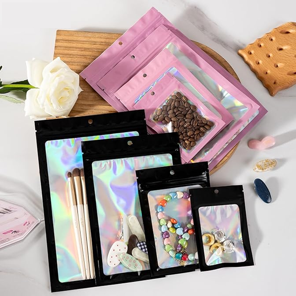 1000/10Pcs Holographic Ziplock - Women Bags Under 500 ulasan dan harga