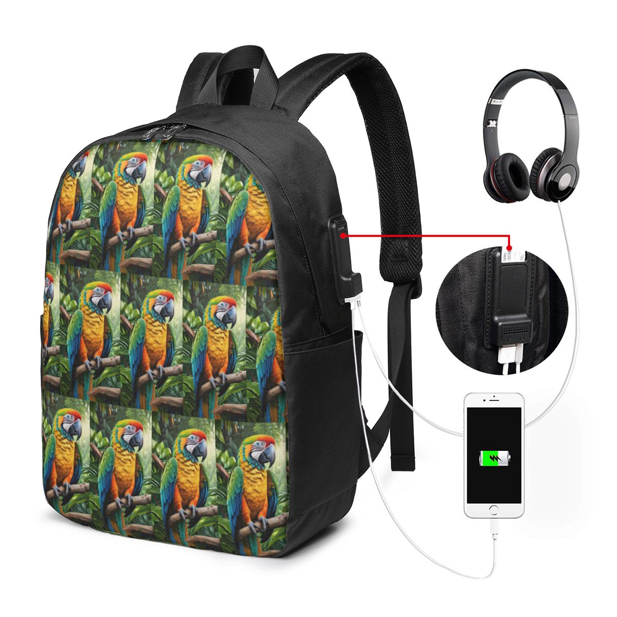 Cute Macaw Parrots Backpack Tr - Women Bags For College ulasan dan harga