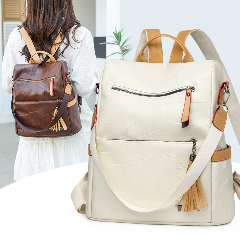 Vintage PU Leather Women Backp - Women Bags For Office Use ulasan dan harga