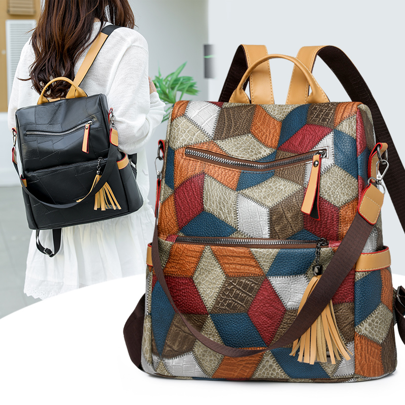 Vintage PU Leather Women Backp - Women Bags For Office Use ulasan dan harga