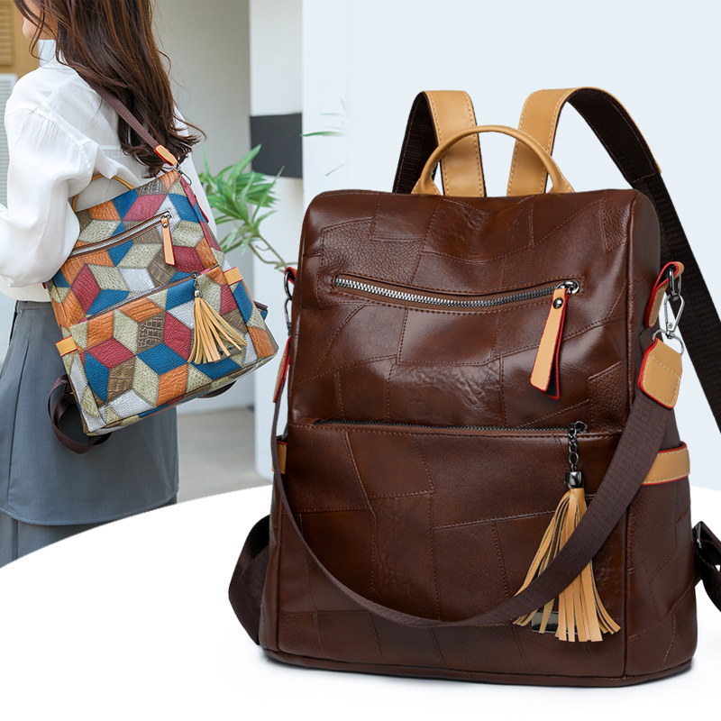 Vintage PU Leather Women Backp - Women Bags For Office Use ulasan dan harga
