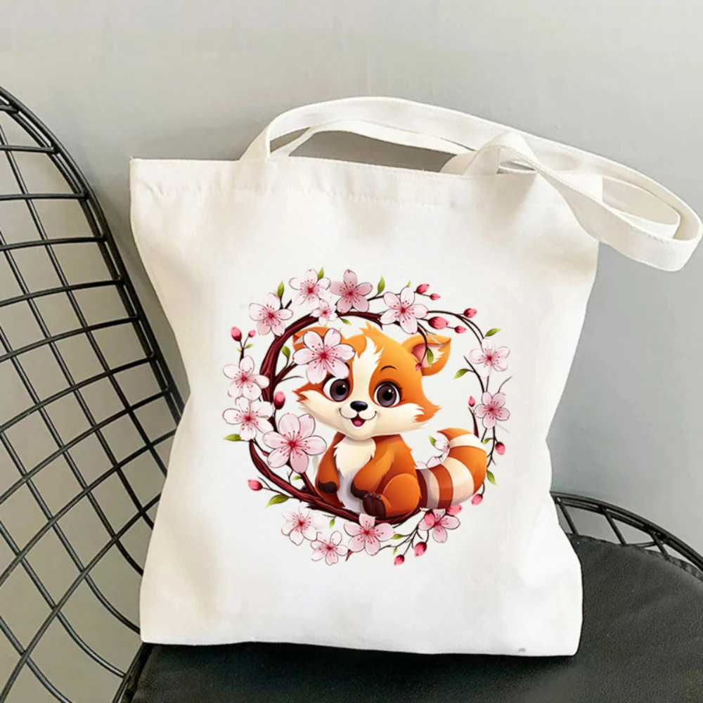 1pc Koala Cherry Blossom Print - Shopper Tote Canvas ulasan dan harga