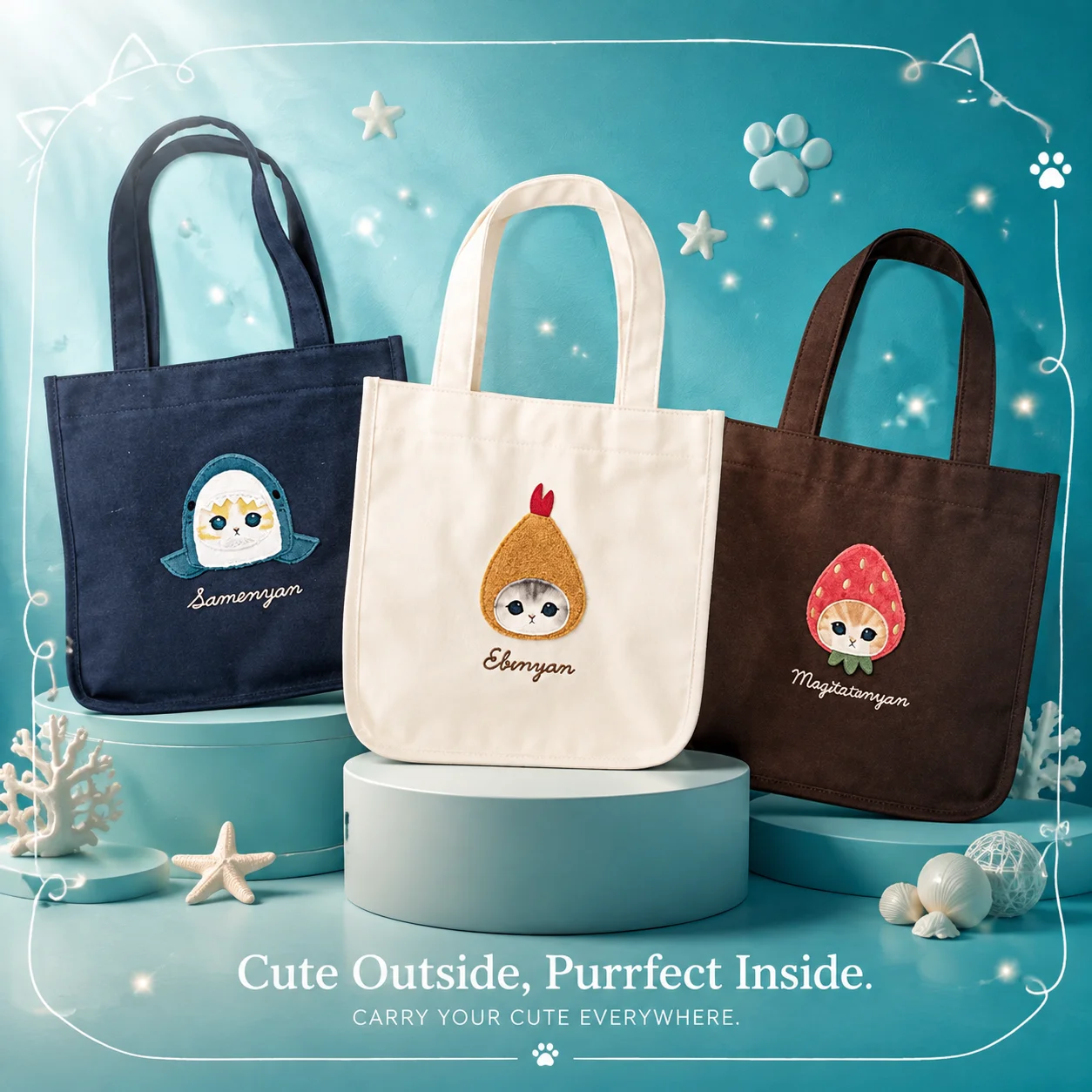 Japanese Mofusand Same Style N - Shopper Tote Canvas ulasan dan harga