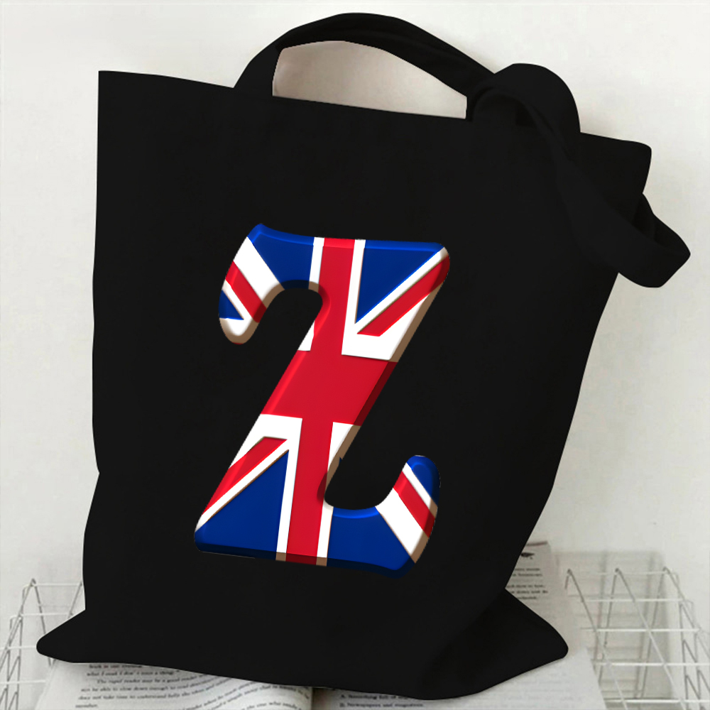 A-Z 26 Letter Canvas Tote Bag  - Women Bags In Uk ulasan dan harga