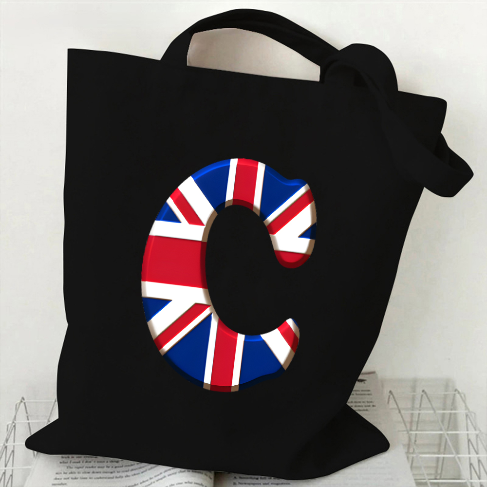 A-Z 26 Letter Canvas Tote Bag  - Women Bags In Uk ulasan dan harga