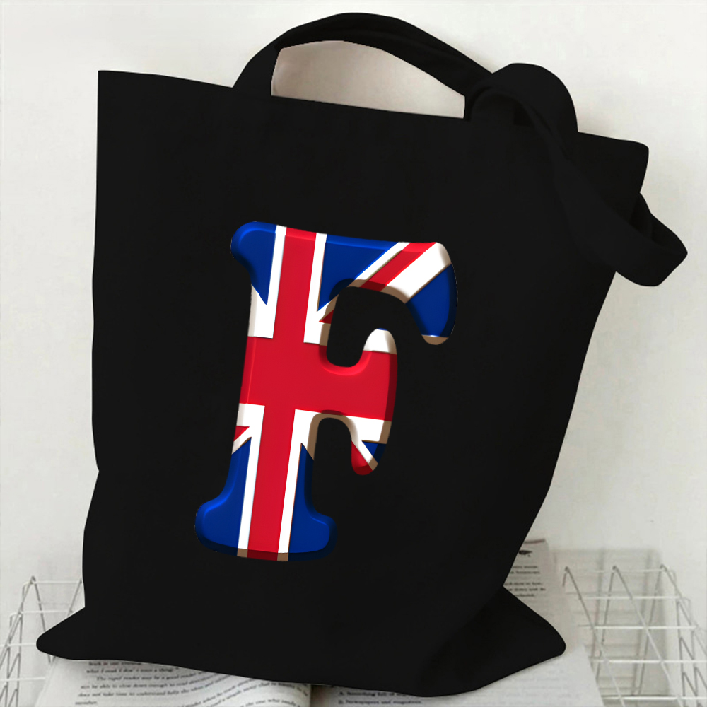 A-Z 26 Letter Canvas Tote Bag  - Women Bags In Uk ulasan dan harga